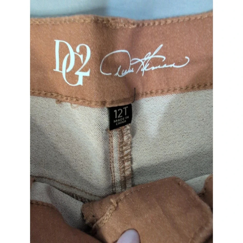 DG2 by Diane Gilman Rust Brown Pants Stretch Boot-Cut Women's Jeans Size 12T NWT